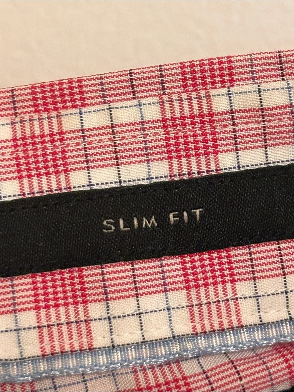 Banana Republic Men's Pink and White Plaid Dress Shirt slim fit